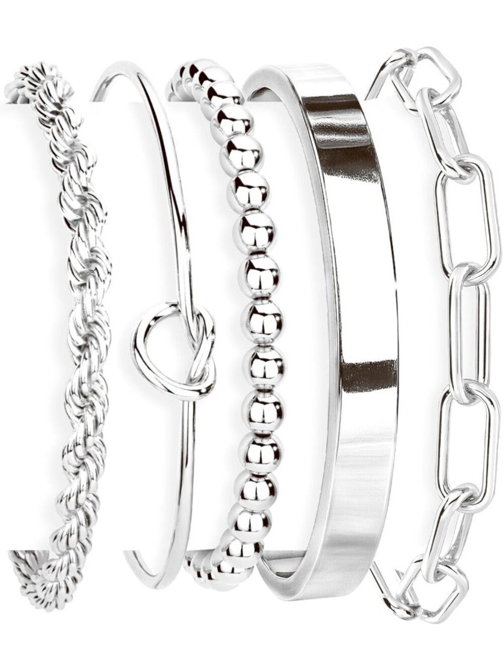 Trendy Gold Bracelet Set for Women - Waterproof, Non-Tarnish Stackable Bangles